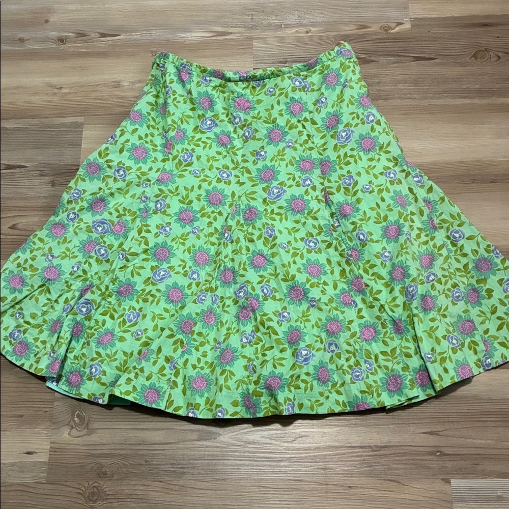Garnet Hill Cotton Skirt A-line Floral print Lined Women Size 8 Feminine Spring - Picture 9 of 11